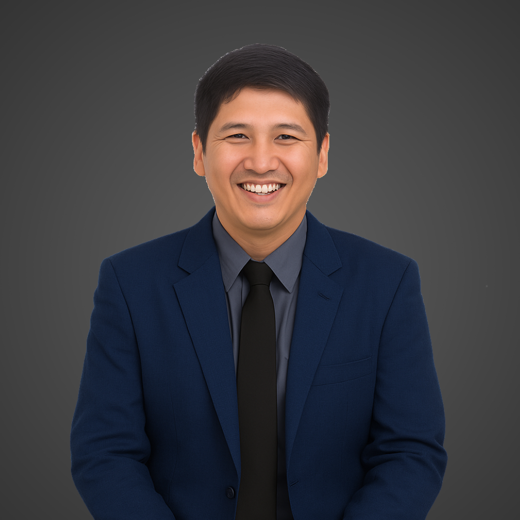 ortrait of a professional man wearing a formal suit, founder of Vero Digital Studio