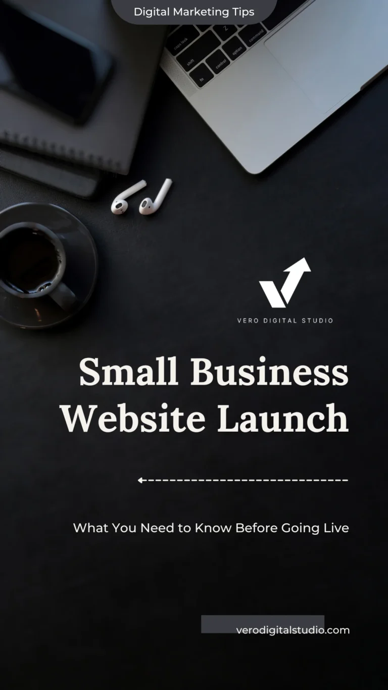 Workspace with a laptop, coffee cup, and open planner on a desk, representing small business website planning.