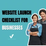 Business owner presenting a website launch checklist for small businesses
