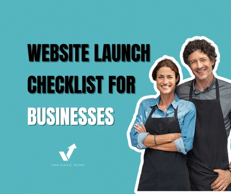 Business owner presenting a website launch checklist for small businesses