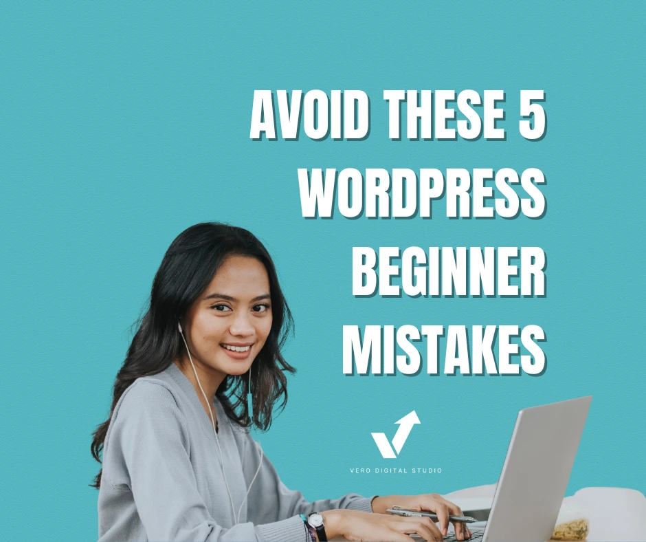 Designer working on a laptop with WordPress dashboard open, avoiding beginner mistakes in website support.