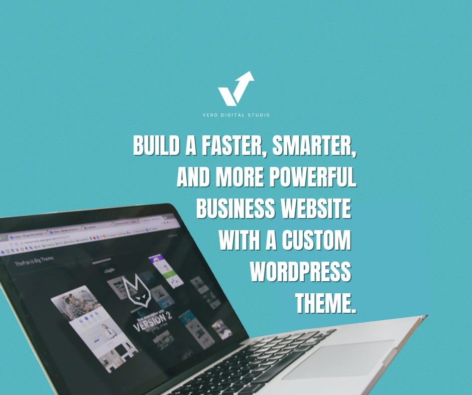 Responsive custom WordPress theme displayed on laptop and mobile device – Vero Digital Studio Philippines.