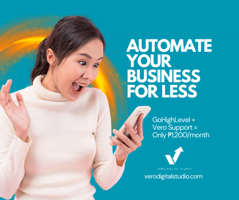 Business owner using GoHighLevel dashboard to manage CRM, automation, and marketing tools in one platform